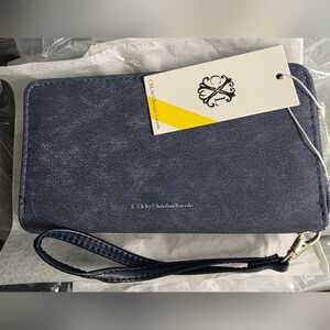 Christian Lacroix Denim Double Zipper Wallet/ Wristlet